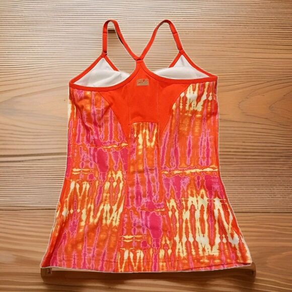 Fila Women's Extra Small XS Sport Athletic Vibrant Orange & Pink  Built In Bra - Picture 2 of 3